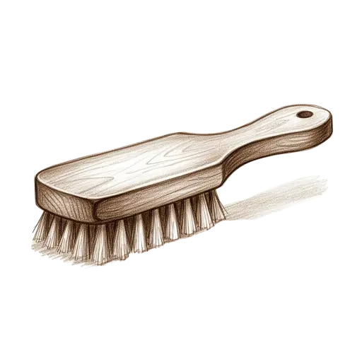 Pencil sketch of a grooming body brush