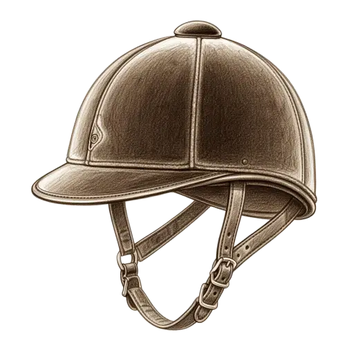 Pencil sketch of a riding helmet